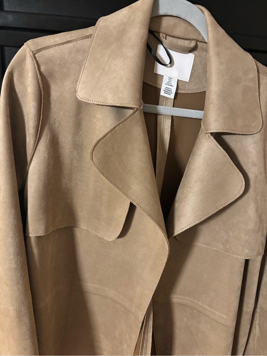 H&M Jackets & Blazers - H&M Beige Suede Trench Coat